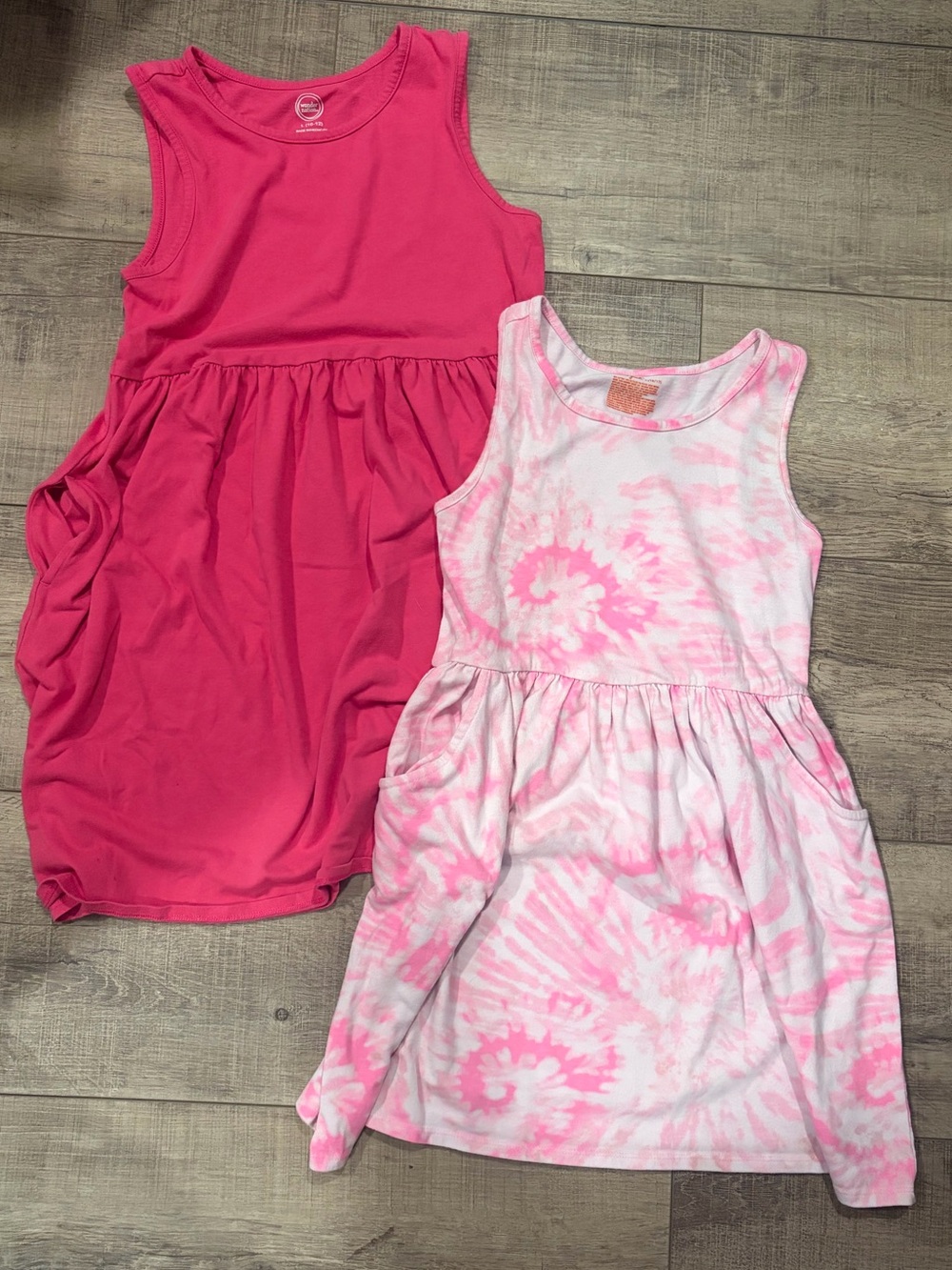 Girls' Pink Tank Dress Bundle — Solid & Tie-Dye Pack
